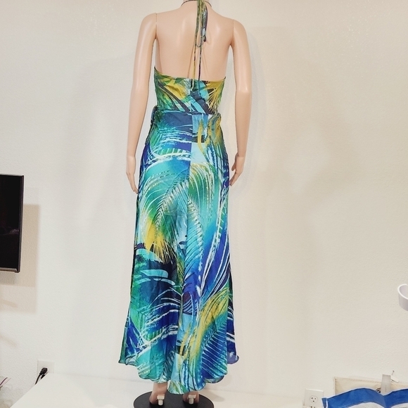 Cache Tropical Wrap, Sexy Blue, Green, Yellow MAXI DRESS Size S - Picture 8 of 14